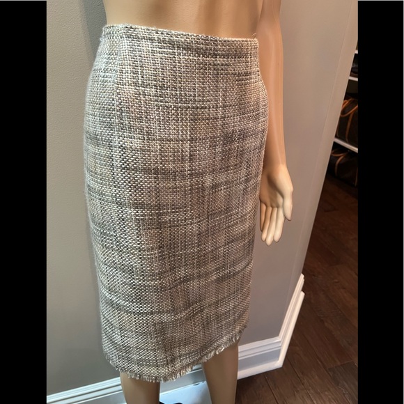 Georgiou Cream/Olive/Gold Tweed Blazer and Shirt Suit, Size 10 - Picture 4 of 16